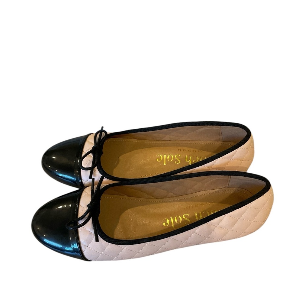 French Sole Amelie pink and black ballet flat - Picture 4 of 9